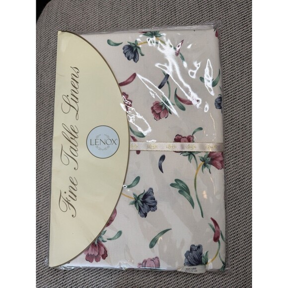 Vintage Lenox Poppies On Blue Poppies Rainbow Tablecloth 52" Square New in Pack - Picture 1 of 3